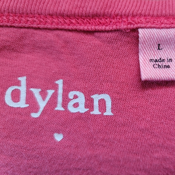 𝅺Lovely DYLAN Ruffle Layer Back 100% Cotton Tee 🪸 Coral Hi-Lo Generous Large - Picture 3 of 4